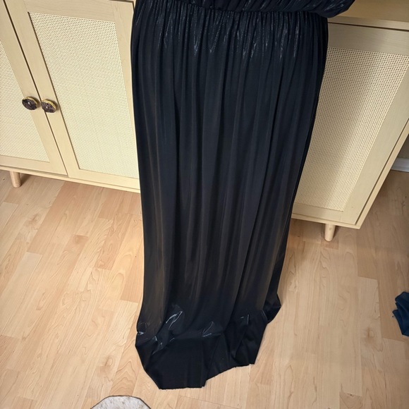 NORMA KAMALI Black‎ Athena Sheen Gown Maxi Dress Size Slit Size Medium - Picture 6 of 10